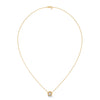 Textured Inner Design round cut Lab Grown Diamond Gold Pendant Chain