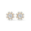 Sunbeam Bloom Round Cluster Lab Grown Diamond Gold Earrings