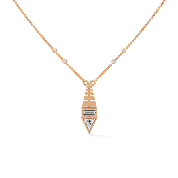Modern Majesty: Lab Grown Diamond Geometric Gold Pendant Chain