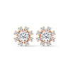 Sunbeam Bloom Round Cluster Lab Grown Diamond Gold Earrings
