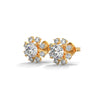 Sunbeam Bloom Round Cluster Lab Grown Diamond Gold Earrings