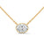 Round Bezel Lab Grown Diamond Gold Pendant Chain