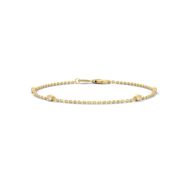 The Celestia Curve is a 5.75-inch bangle bracelet featuring 1.75 carats of 50 dazzling round-cut diamonds—crafted for a refined and radiant statement.
