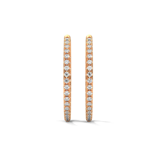 Classic hoops reimagined with a luminous row of diamonds—endless style, infinite sparkle.