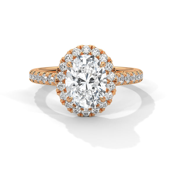 Oval Halo Lab Grown Diamond Gold Ring