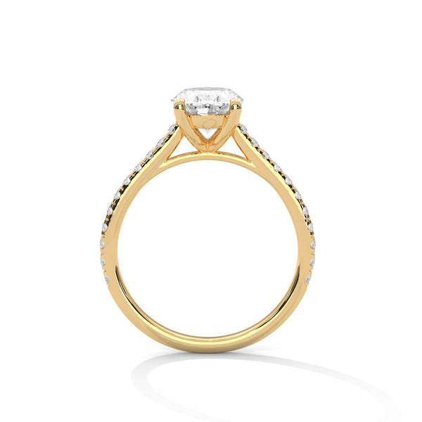Oval Cut Lab Grown Diamond Gold Engagement Ring