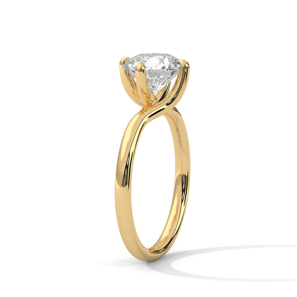 Classic Brilliance Round Cut Lab Grown Diamond Solitaire Gold Ring