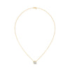Round Bezel Lab Grown Diamond Gold Pendant Chain