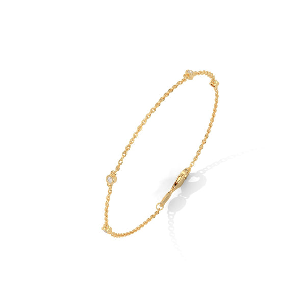 The Celestia Curve is a 5.75-inch bangle bracelet featuring 1.75 carats of 50 dazzling round-cut diamonds—crafted for a refined and radiant statement.