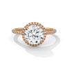 Round Lab Grown Diamond Gold Ring Pave Perfection in a Timeless Halo Design