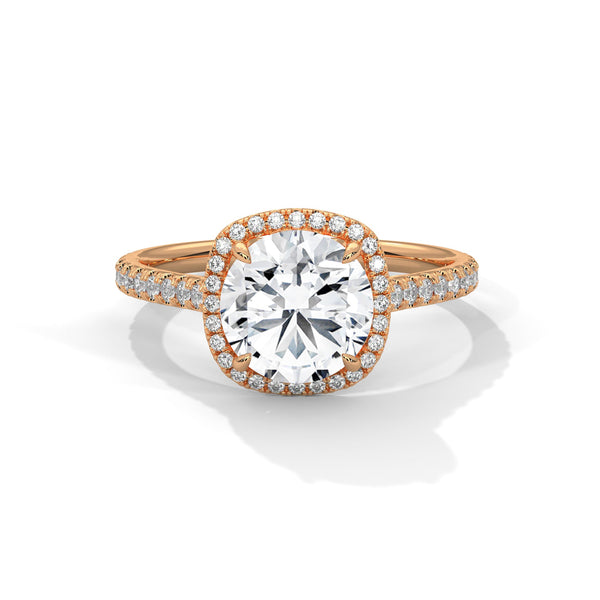Radiant Halo Lab Grown Diamond Gold Engagement Ring