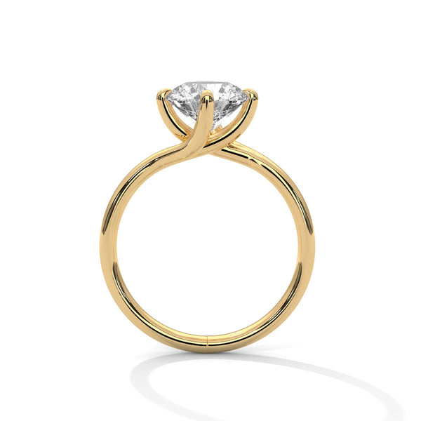 Classic Brilliance Round Cut Lab Grown Diamond Solitaire Gold Ring