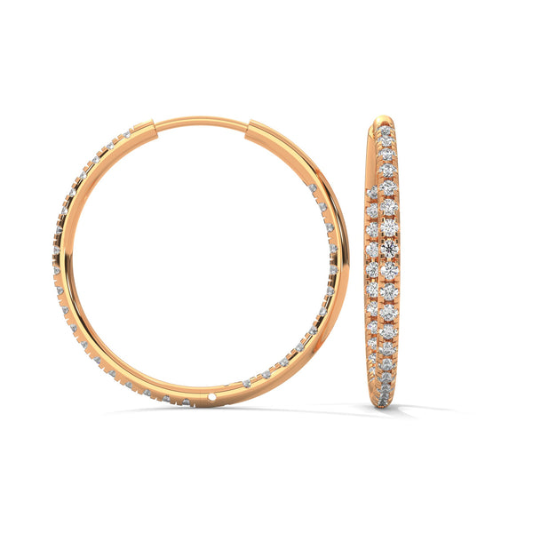 Classic hoops reimagined with a luminous row of diamonds—endless style, infinite sparkle.