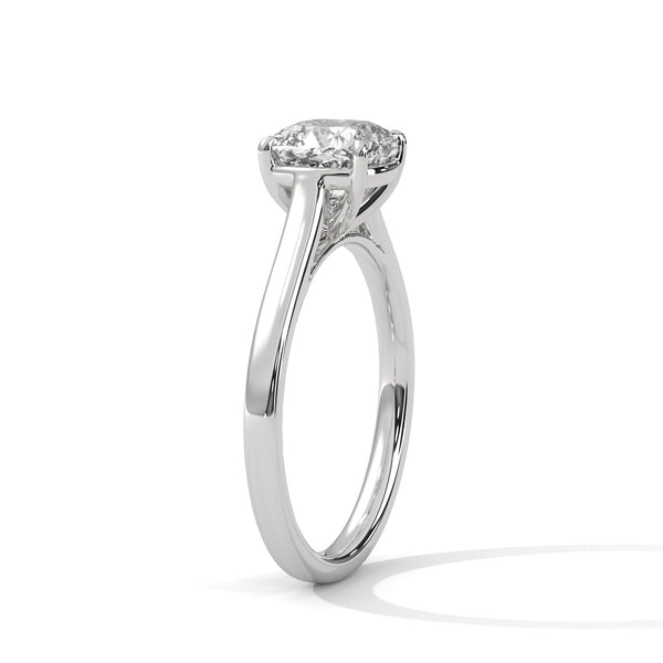Cushion Cut Lab Grown Diamond Solitaire Gold Ring