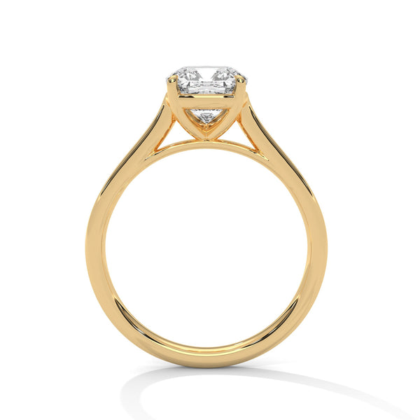Cushion Cut Lab Grown Diamond Solitaire Gold Ring