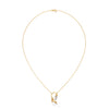 marquise cut Lab Grown Diamond Leaf Gold Pendant Chain