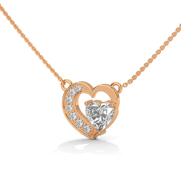 marquise cut Lab Grown Diamond Leaf Gold Pendant Chain