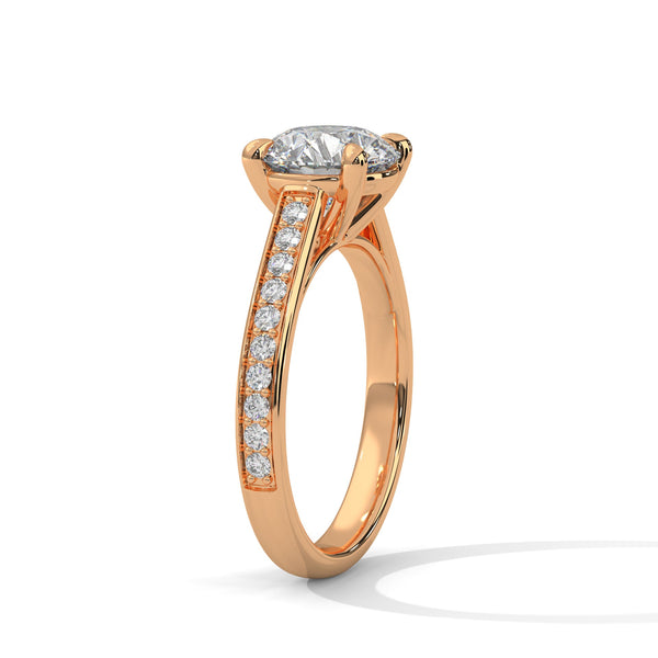 Classic Solitaire Lab Grown Diamond Gold Ring