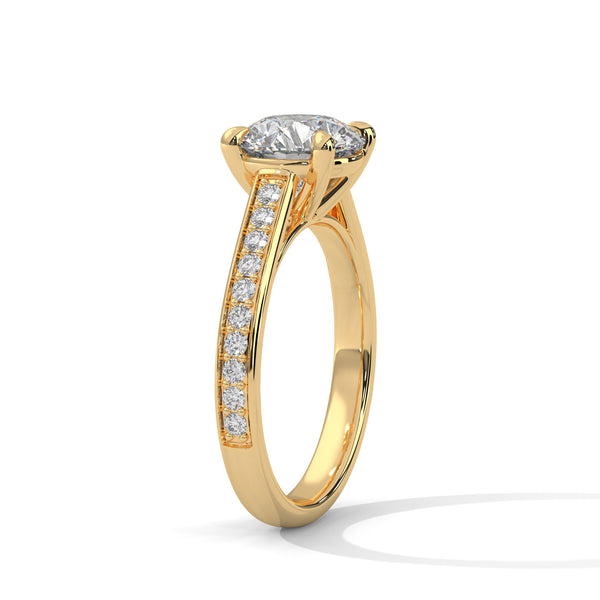Classic Solitaire Lab Grown Diamond Gold Ring