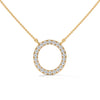 Eternal Circle Lab Grown Diamond Halo Gold Pendant Chain