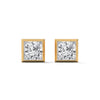 Princess Perfection Lab Grown Diamond Gold Bezel Stud Earrings