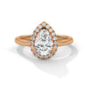 Pear Halo Lab Grown Diamond Gold Ring with Micro Pave Accent Stone