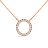 Eternal Circle Lab Grown Diamond Halo Gold Pendant Chain