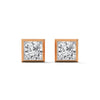 Princess Perfection Lab Grown Diamond Gold Bezel Stud Earrings