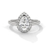 Pear Halo Lab Grown Diamond Gold Ring with Micro Pave Accent Stone