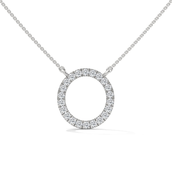 Eternal Circle Lab Grown Diamond Halo Gold Pendant Chain