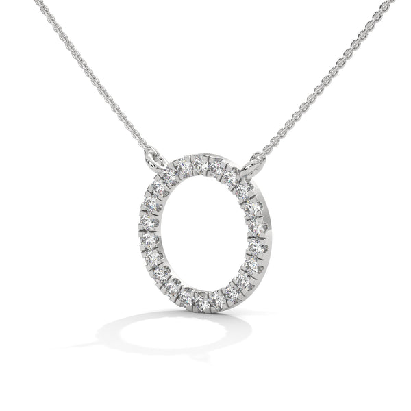 Eternal Circle Lab Grown Diamond Halo Gold Pendant Chain