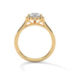 Pear Halo Lab Grown Diamond Gold Ring with Micro Pave Accent Stone