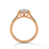 Pear Halo Lab Grown Diamond Gold Ring with Micro Pave Accent Stone