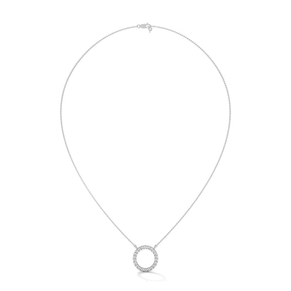 Eternal Circle Lab Grown Diamond Halo Gold Pendant Chain