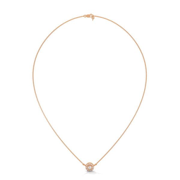 Radiant Halo Lab Grown Diamond Gold Pendant Chain