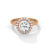 Classic Halo with Brilliant Round Center Lab Grown Diamond Gold Ring