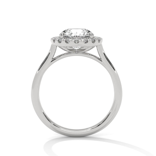 Classic Halo with Brilliant Round Center Lab Grown Diamond Gold Ring