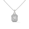 Lab Grown Emerald-Cut Diamond Gold Pendant Chain