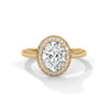 Oval Cut Halo Set Lab Grown Diamond Gold Ring