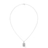 Lab Grown Emerald-Cut Diamond Gold Pendant Chain