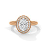 Oval Cut Halo Set Lab Grown Diamond Gold Ring