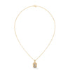 Lab Grown Emerald-Cut Diamond Gold Pendant Chain
