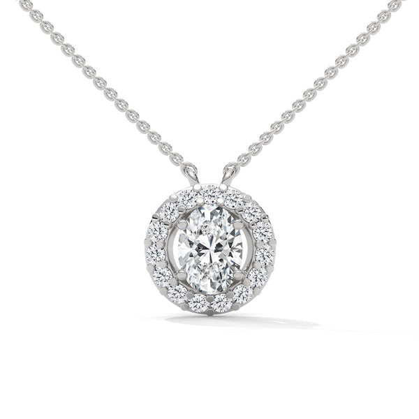 Oval Radiance Lab Grown Diamond Gold Pendant Chain