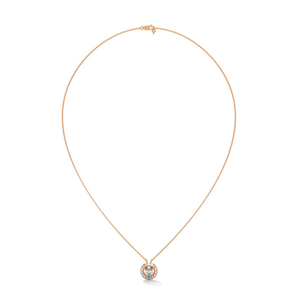 Oval Radiance Lab Grown Diamond Gold Pendant Chain