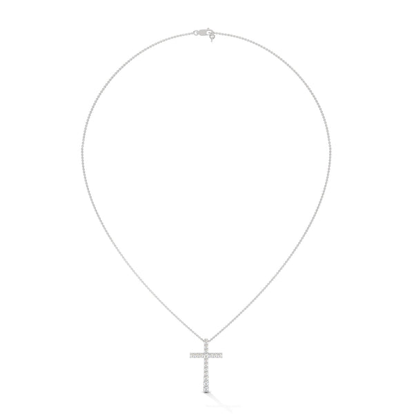Faith & Brilliance Lab Grown Diamond Cross Gold Pendant Chain
