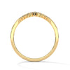 V-shaped gold band with row of round-cut lab grown diamonds