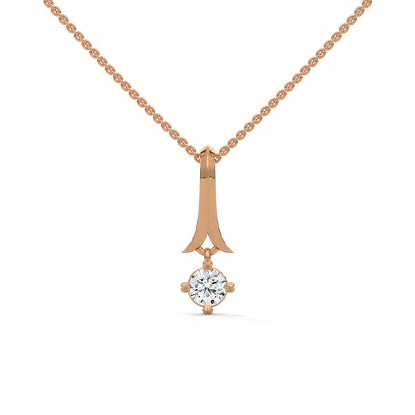 An elegant tribute to timeless style, the Golden Grace Solitaire Pendant highlights a brilliant diamond beneath a flowing gold ribbon-inspired bail.