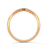 V-shaped gold band with row of round-cut lab grown diamonds