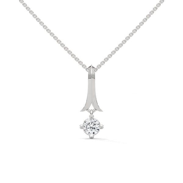 An elegant tribute to timeless style, the Golden Grace Solitaire Pendant highlights a brilliant diamond beneath a flowing gold ribbon-inspired bail.