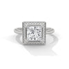 Princess Cut Halo Lab Grown Diamond Gold Ring